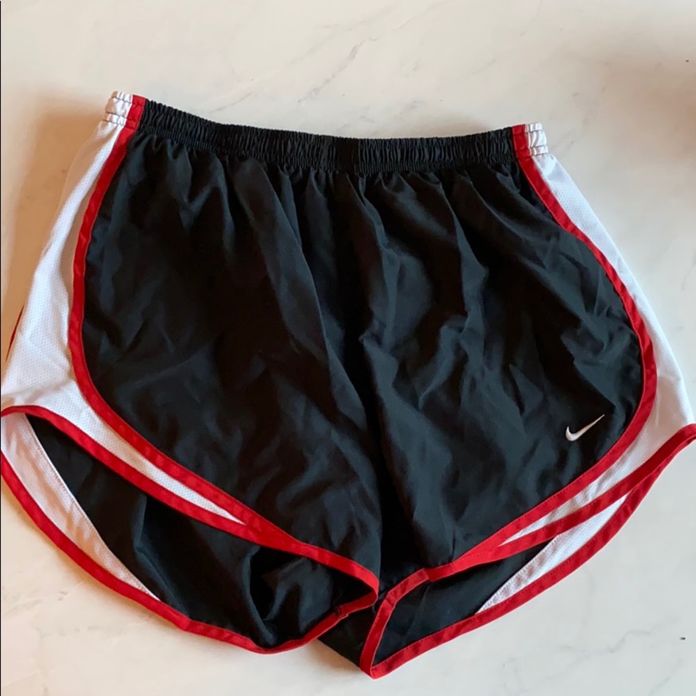 Black Nike Shorts with Red Piping